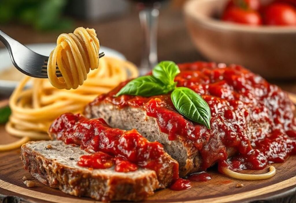 Pork Meatloaf with Spaghetti Sauce