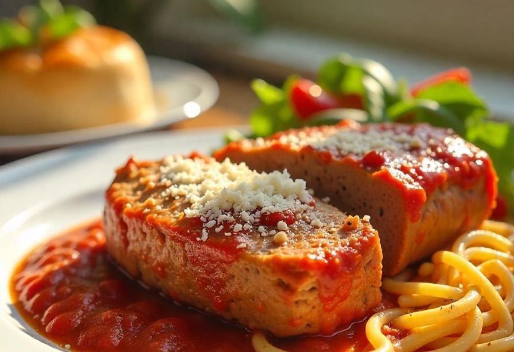 Pork Meatloaf with Spaghetti Sauce