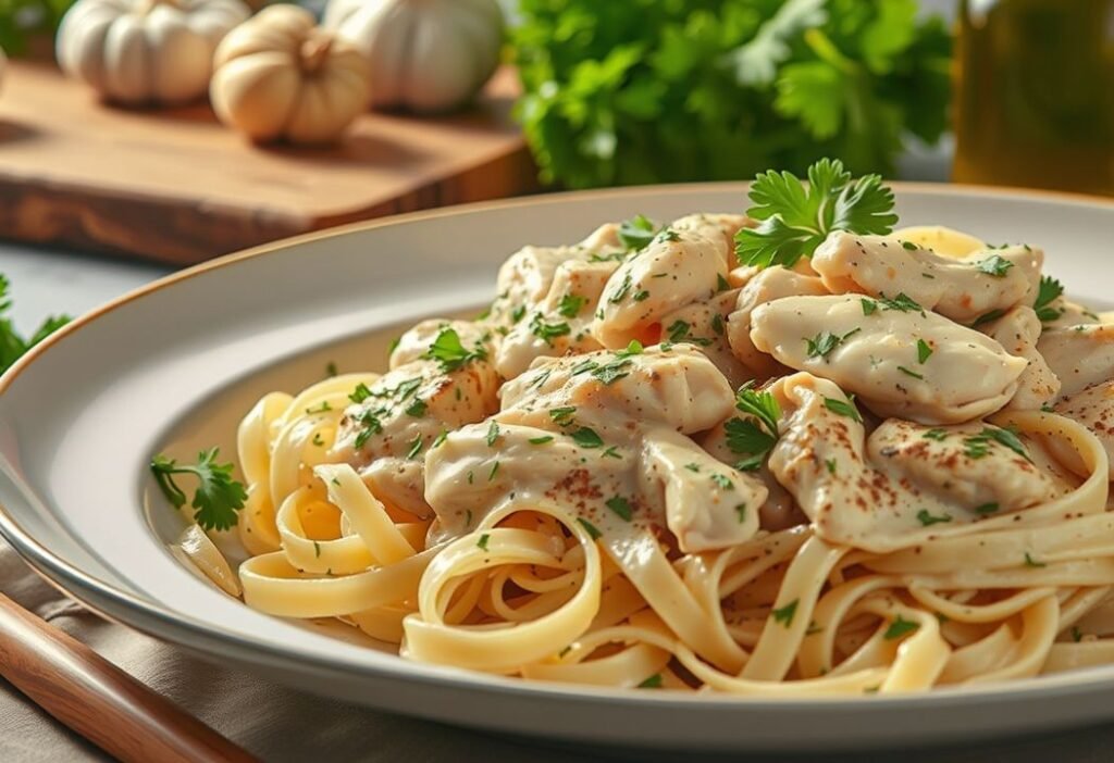 Creamy Garlic Chicken Pasta Recipe 